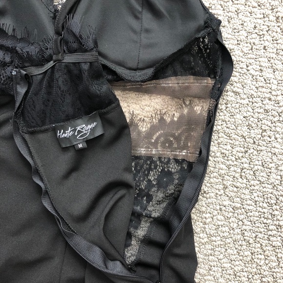 Sexy black fitted dress with lace/sheer accent - Picture 10 of 12